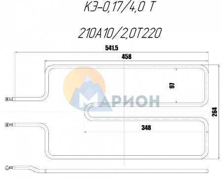 ТЭН 210А 10/2,0 Т220 (КЭ-0,17/4,0Т Могилев)